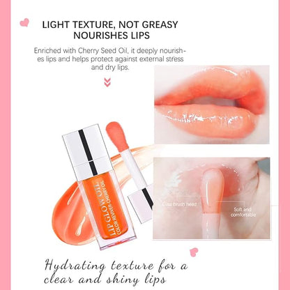 3Pcs Plumping Lip Oil, Hydrating Lip Gloss Tinted Plumping