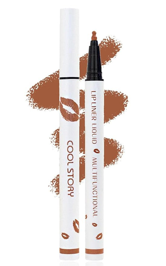 YUANLI Lip Stain Marker Pen, Lip Liner and Lipstick 2 in 1, Long Lasting Waterproof Matte Lip Tint Stain for Women, Hydrating and Waterproof 24 Hour Lip Liner Pencil & Liquid Lipstick - 05