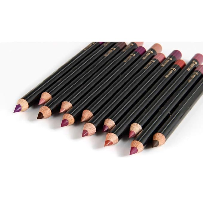 Slim Lip Pencil, Lip Liner and Lipstick Set Kit, Lip Liner Pens Set,12pcs set NICEFACE Waterproof Long lasting Lip Liner Pencil Lipliner Pen Makeup
