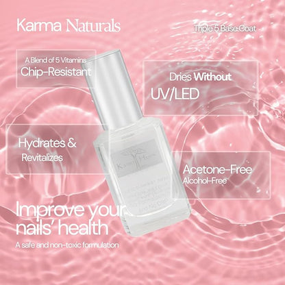 Karma Organic Triple 5 Base Coat; Non-Toxic Nail Treatment Vegan Cruelty-Free