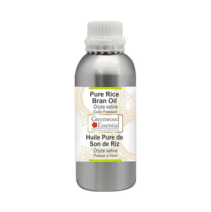 Pure Rice Bran Oil (Oryza Sativa) Cold Pressed 1250ml (42 oz)