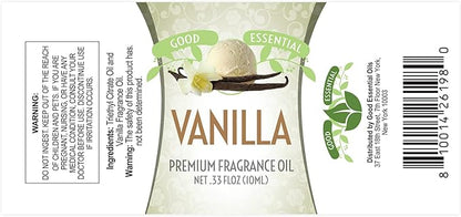 Good Essential Professional Vanilla Fragrance Oil 10 ml (0.33 fl oz) for Candles, Soaps, Perfume, Home Fragrance, Vanilla Diffuser Oil, and Body Lotion