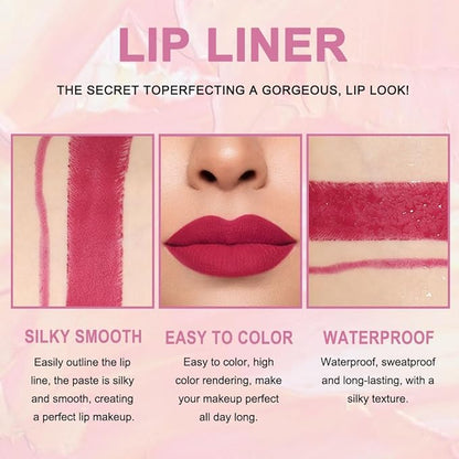 evpct 1Pcs Plum Red Lip Liner and Lipstick