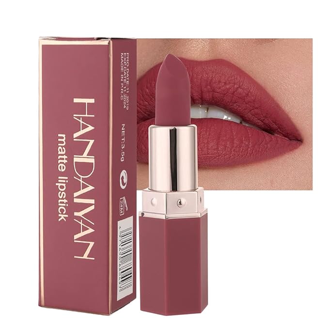 6-Color Matte Moisturizing Non-stick Cup Matte Lipstick, Long-Lasting Moisturizing