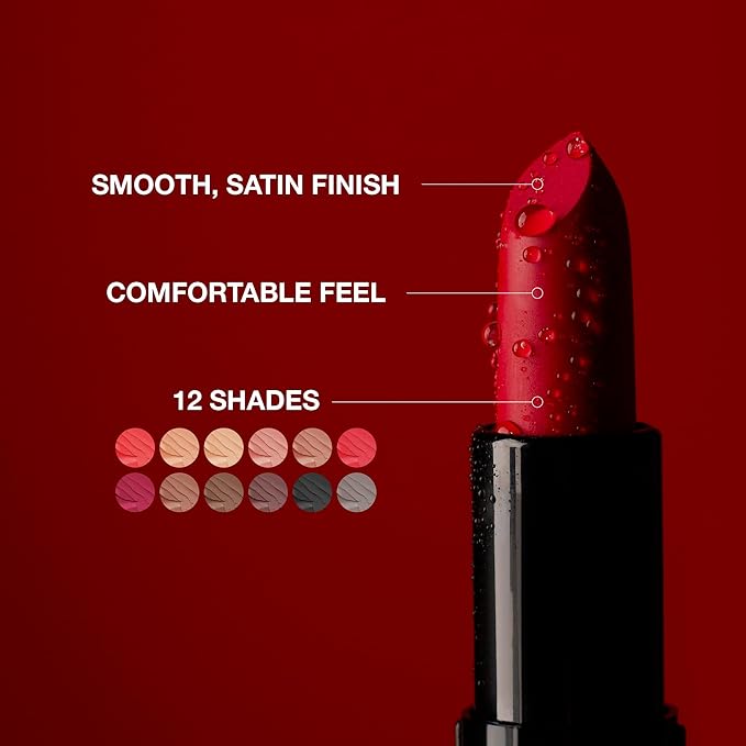 KISS NEW YORK Professional Rich Pigmented Lipstick, Smooth&Creamy Satin Finish, Long Lasting, Infused with Shea Butter and Vitamin E (Chestnut)