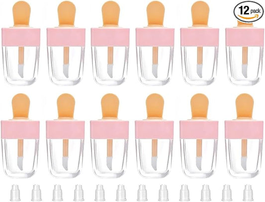 12 Pcs Ice Cream Shaped Empty Lip Gloss Gloss