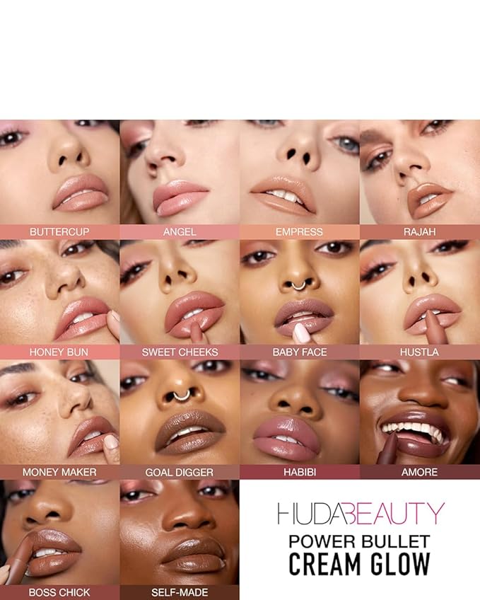 HUDA BEAUTY Power Bullet Cream Glow Hydrating Lipstick Glow