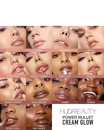 HUDA BEAUTY Power Bullet Cream Glow Hydrating Lipstick Glow