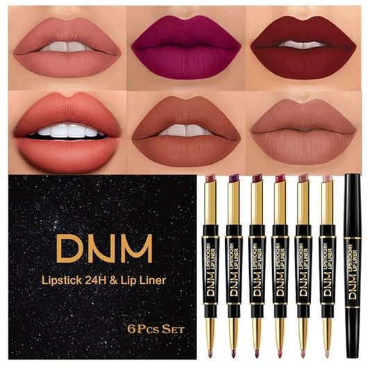 evpct 6Pcs Lip Liner and Lipstick Combo Set, Lip