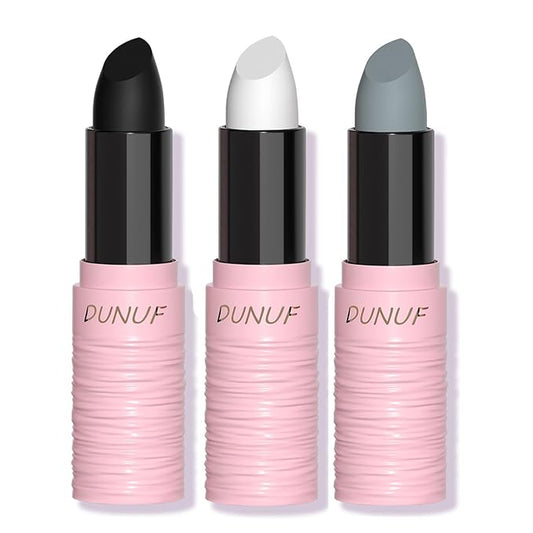 Halloween Black White Grey Matte Lipstick Set, Clown Grey