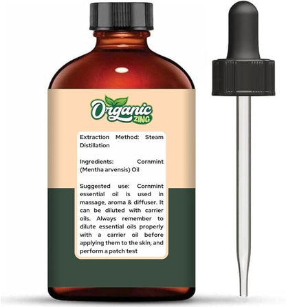 Cornmint (Mentha arvensis) Oil | Pure & Natural Essential Oil for Massage, Aroma & Diffusers - 118ml/3.99fl oz