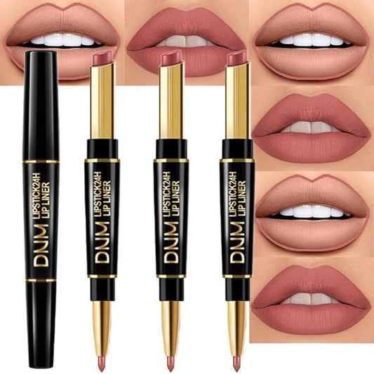 evpct 3Pcs Dusty Antique Rose Lip Liner and Lip
