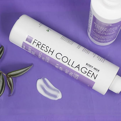 Noche Y Dia Fresh Collagen Body Milk - Moisturizing and Firming Lotion for Dry Skin with Lactic Acid & Glycine - 500mL (16.57 fl oz)