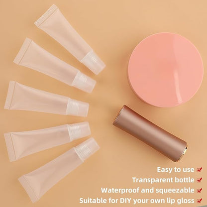 Sliverdew 5 Pcs Lip Gloss Tubes 10ml Empty Tubes Refillable Containers Refillable Mini Cosmetic Tubes Lip Balm Travel Toothpaste Containers Makeup Accessories Soft Empty Tubes