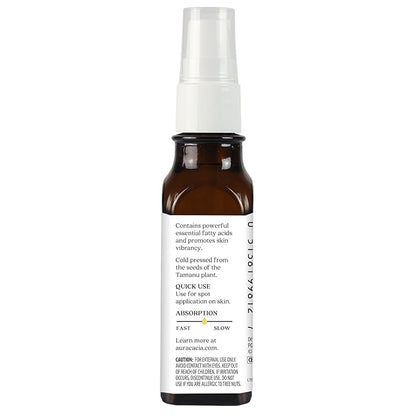 Aura Cacia Organic Natural Skin Care, Nourishing Tamanu Oil, 1 fluid ounce bottle