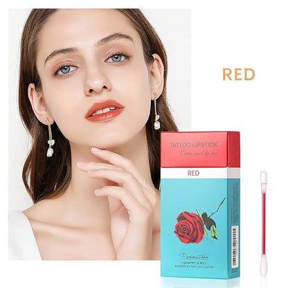 FLIPNEX 20Pcs Cotton Swab Tattoo Lipstick, Tattoo Lipstick Long
