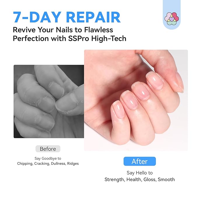 SAVILAND Advanced Nail Strengthener: Clear Air Dry Nail Growth for Damaged Nails Nail Polish Strengthening Repair Weak & Thin Nails Treatment with Castor Oil & Vitamin E 15ml Women Gift
