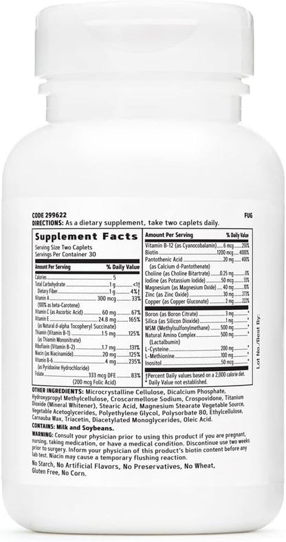 GNC Women's Ultra NourishHair Vitamins | Supports Healthy Hair, Skin and Nails | Biotin with Vitamins C, E and Zinc | Daily Supplement | 60 Count