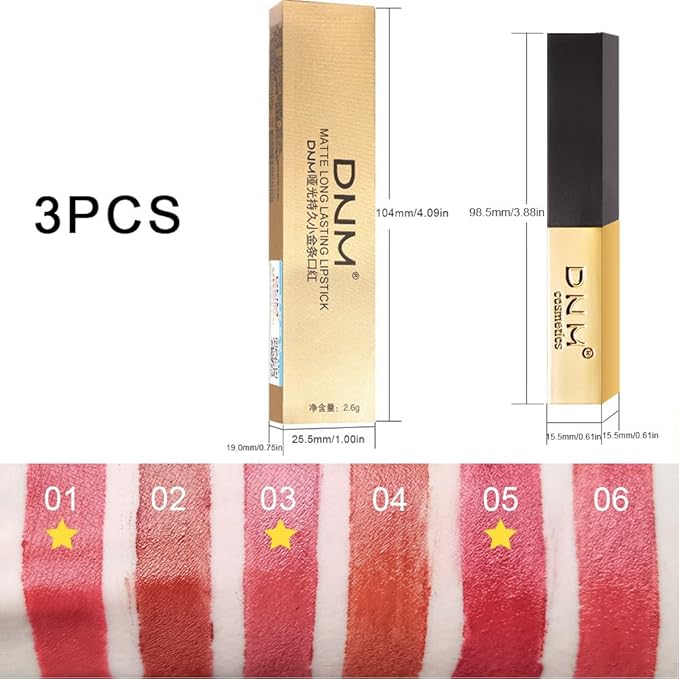 evpct 3Pcs Plum Purple Mauve Dark Red Mauve Silky Velvet Matte Lipstick Lip Crayon Set for Women Waterproof Long Lasting 24 Hour Lipstick labiales matte larga duracion 24 mate 24 horas originales