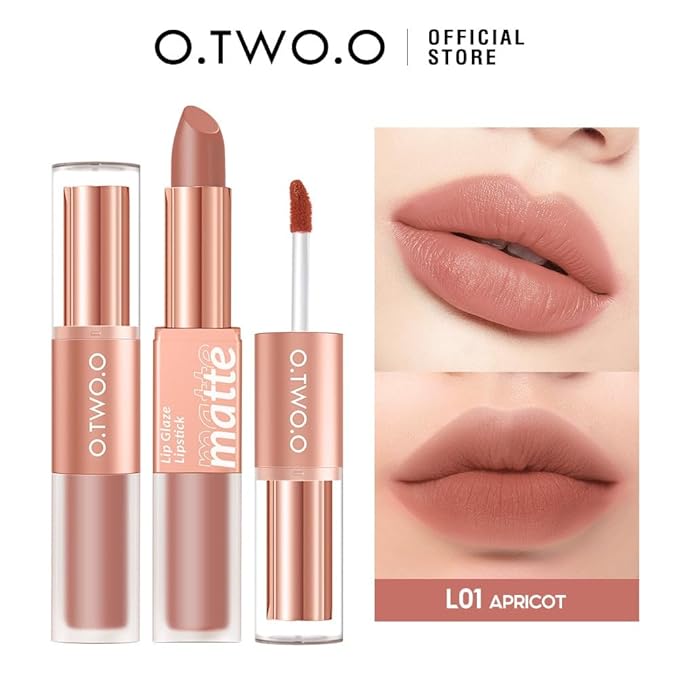 2-in-1 Matte Lip Gloss & Lipstick - Waterproof, Gloss