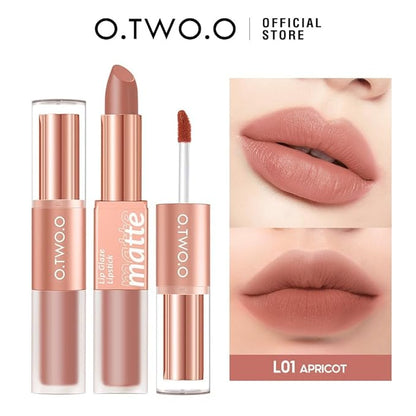 2-in-1 Matte Lip Gloss & Lipstick - Waterproof, Gloss