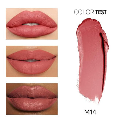 Matte Lipstick Hydrating Lip Color Makeup, Highly Pigmented Lipstick with Moisturizing Formula, Lightweight, Smooth, M14