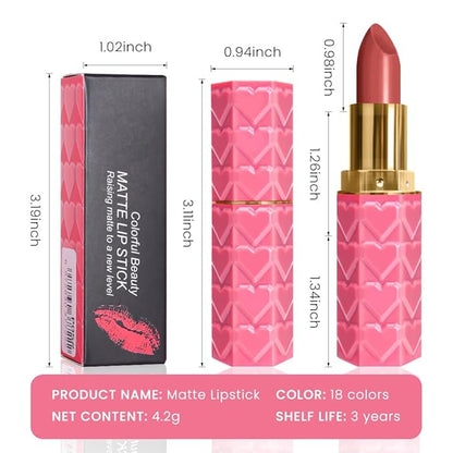 evpct 1Pcs Warm Pink Lipstick, Silky Velvet Matte Lipstick Pack Sets for Women, Long Lasting Smudge Proof Lipstick Lip Stain Makeup Kit matte lipstick 24 hours original P01