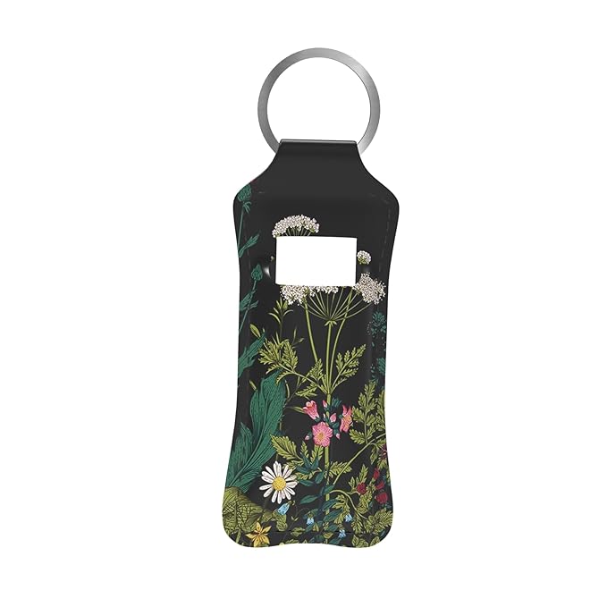 Vintage Flowers Dandelion Chapstick Holder Keychain, Portable Lip Vintage