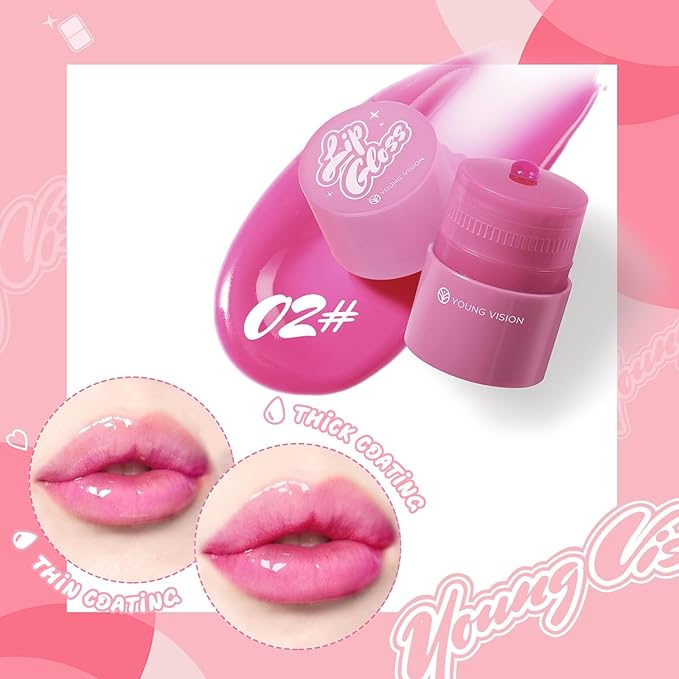 Tinted Lip Balm, Twist Dispenser Hydrating Lip Gloss, Lightweight, Shiny Melting Lip Gloss, Comfortable, Non-Sticky, Lip Mask Friendly(02#)