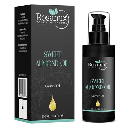 COLD PRESSED SWEET ALMOND OIL - 100% Pure and Natural Moisturizing Face, Hair, Body, Skin Care, 100ml