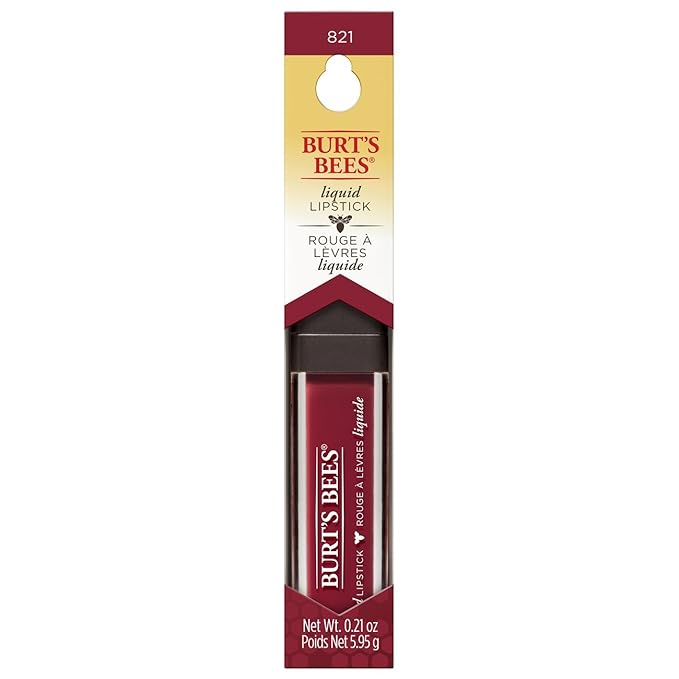Burt's Bees 100% Natural Glossy Liquid Lipstick, Drenched Dahlia, 1 Tube