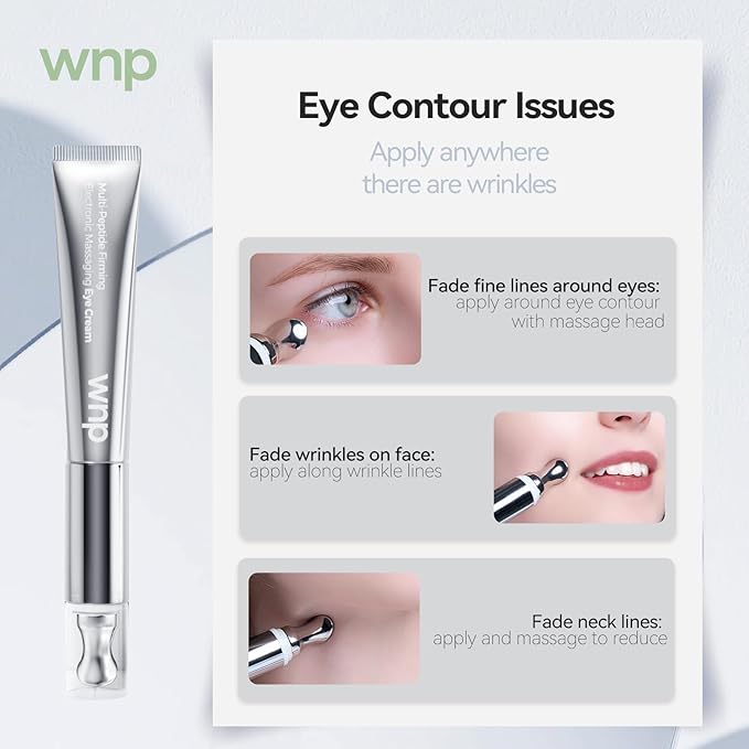 Eye Cream|Wrinkle Eraser Massaging Eye Cream, Multi-peptide Firming Eye Tightener, Anti-Aging Eye Cream for Puffiness and Bags Under Eyes Cream|Electric Massage Eye Cream