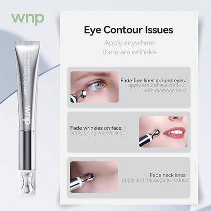 Eye Cream|Wrinkle Eraser Massaging Eye Cream, Multi-peptide Firming Eye Tightener, Anti-Aging Eye Cream for Puffiness and Bags Under Eyes Cream|Electric Massage Eye Cream
