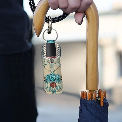 Bulopur American Indian Ethnic Chapstick Holder Keychain, Neoprene gloss