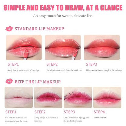 6 Colors Lip Tint Stain Set, Korean Lip Gloss Lip Tint Stain Plumping Mini Liquid Lipstick, Multi-use Lip and Cheek Tint, Long lasting Non-Stick Cup Waterproof, High Pigment, Vivid Color, Lip Tint Makeup…