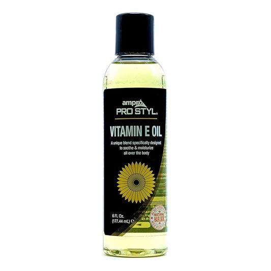 AmPro Pro Styl Vitamin E Oil - Ideal for Dry Hair and Skin - Helps Revive Tired, Damaged Tresses - Promotes Strong Nails - Soothes and Restores Moisture Levels for Overall Epidermis Health - 6 oz