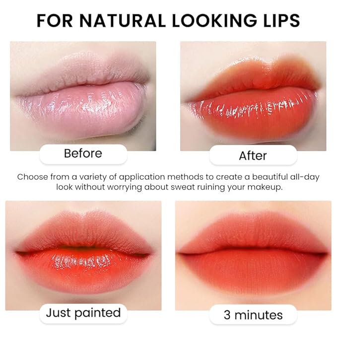 BINGBRUSH 6Pcs Bright Vivid Color Lip Tint With BINGBRUSH