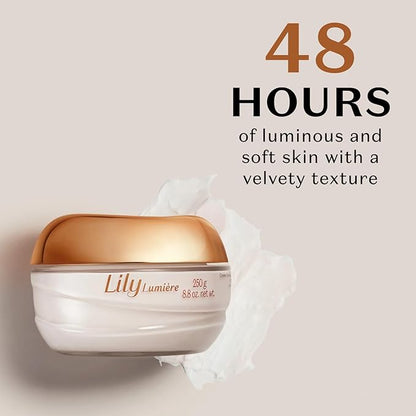 O Boticário Lily Lumiere Satin Cream, Hydrating Body Cream, 24 Hour Fragranced Body Butter for Dry Skin, 8.8 Ounce