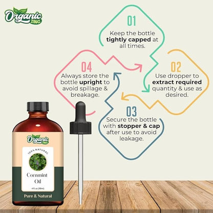 Cornmint (Mentha arvensis) Oil | Pure & Natural Essential Oil for Massage, Aroma & Diffusers - 118ml/3.99fl oz