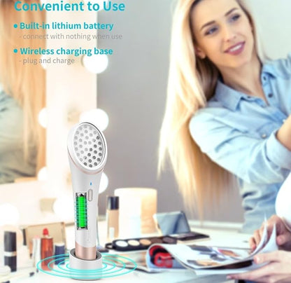 Lyte Wireless Dual Red & Blue LED Light Therapy for Face Includes Hyaluronic Serum Automatic Contact Sensor 2-in-1 Blue and Red LED Light Therapy for Face Wrinkle Reduction Device