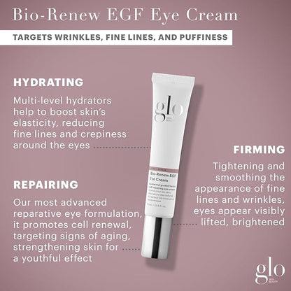 Glo Skin Beauty Bio-Renew EGF Eye Cream - Epidermal Growth Factor Cell Repairing Eye Cream, Combats Signs of Aging By Repairing, Hydrating & Firming Skin