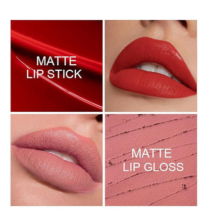 Matte Lipstick Lip Gloss Double-headed Nude Velvet Multicolor Gloss