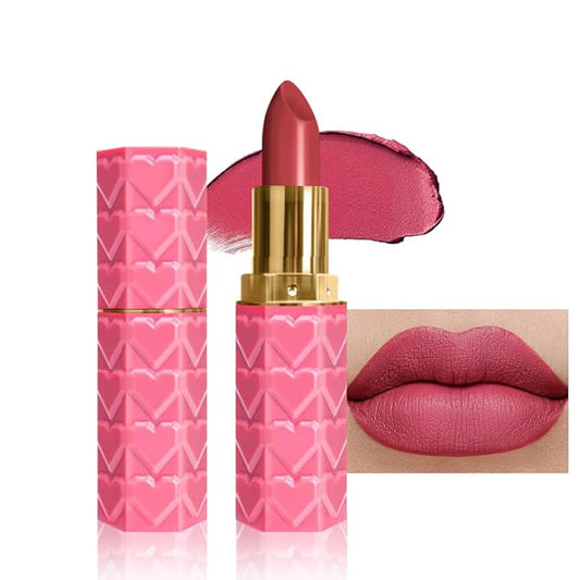 evpct 1Pcs Rose Pink Lipstick, Silky Velvet Matte Lipstick Pack Sets for Women, Long Lasting Smudge Proof Lipstick Lip Stain Makeup Kit matte lipstick 24 hours original P03