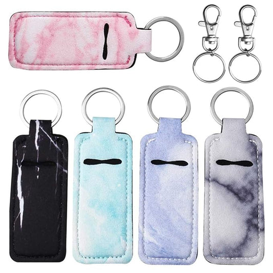 Pengxiaomei 5 Pcs Marble Chapsticks Holder Lip Balm Pengxiaomei