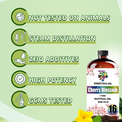 Cherry Blossom Essential Oil(16oz / 480ml) - Cherry Blossom Oils Used in diffusers, humidifiers, Home Baths, Cleaning Products, Yoga, DIY Soaps and DIY Scented Candles