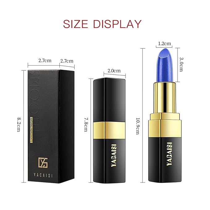 MEICOLY Blue Shimmer Lipstick, Magic Color Changing Lipstick,Tinted Magic