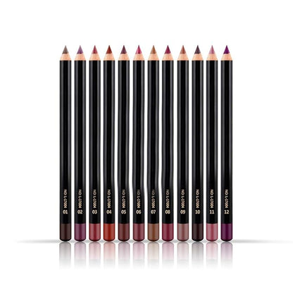 Slim Lip Pencil, Lip Liner and Lipstick Set Kit, Lip Liner Pens Set,12pcs set NICEFACE Waterproof Long lasting Lip Liner Pencil Lipliner Pen Makeup