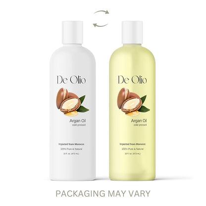 | Argan Oil of Morocco | 100% Pure & Natural Cold Pressed Argan Oil for Hair, Skin, Face | Refined Moroccan Hair Oil for Moisturizing & Strengthening | 16fl. oz. (473 mL)