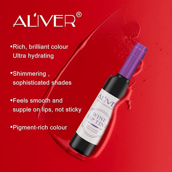 6 Colors Wine Bottle Lip Gloss,Wine Lip Tint Gloss,Wine