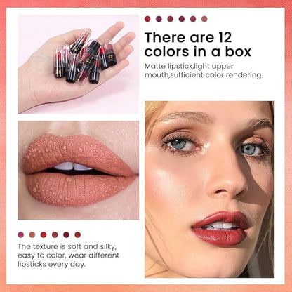 12 Capsule Pills Lipstick Mini Lip Stick Packs originales